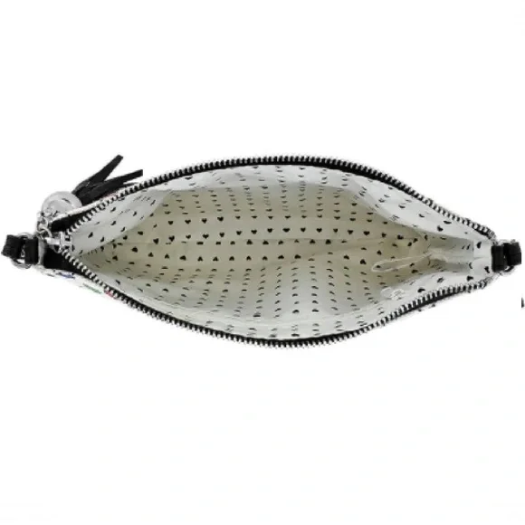 Brighton Holiday Love & Joy Pouch Canvas Hearts Bow Rainbow Colorful Purse NWT - Picture 10 of 10